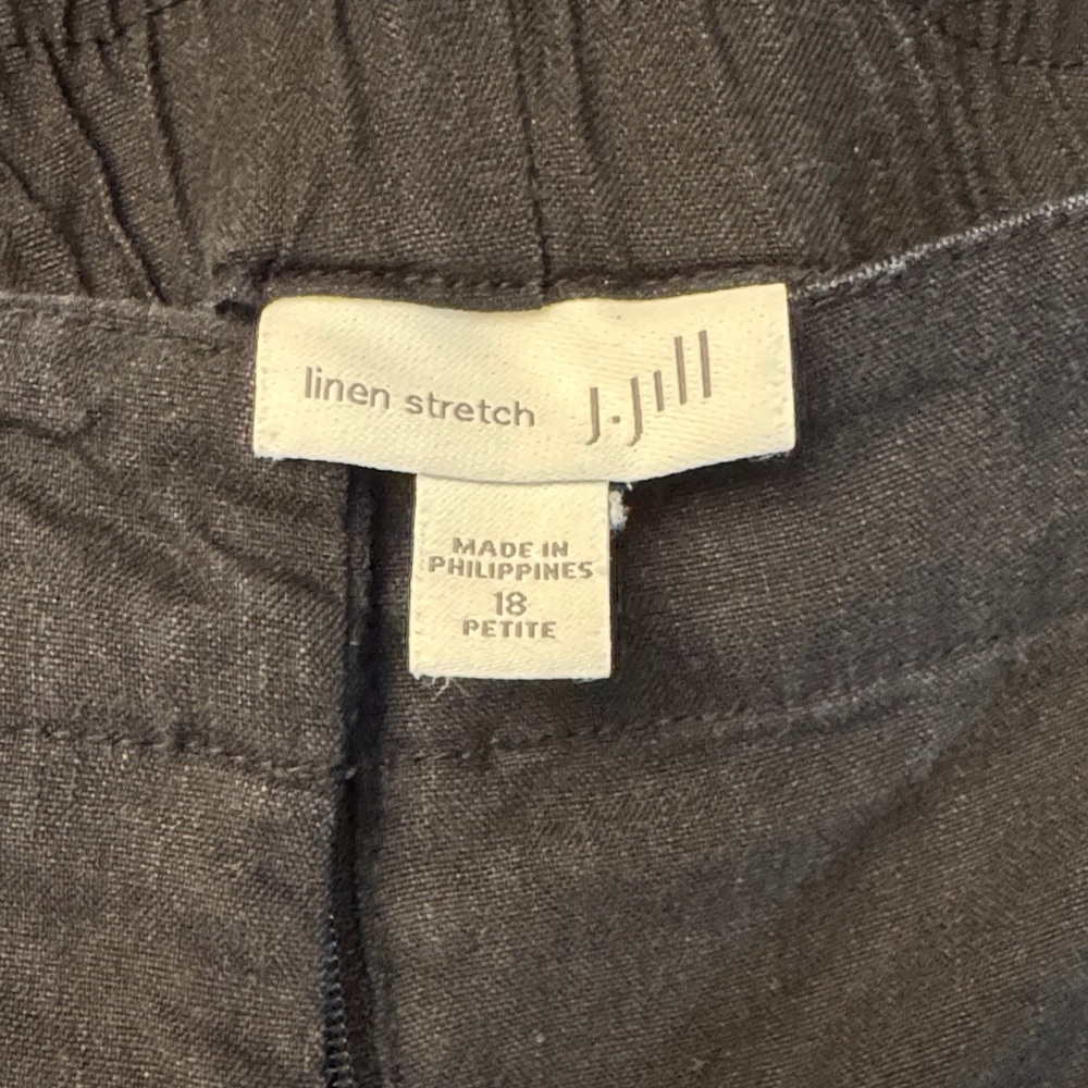 J. Jill Charcoal Black Linen Stretch Pants - Picture 3 of 10